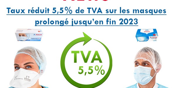 La TVA réduite à 5,5% sur les masques est prolongée jusqu'à fin 2023